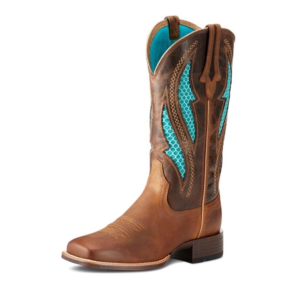 Ariat Womens Square Toe VentTek Ultra Western Boot Distressed Brown Size 7
